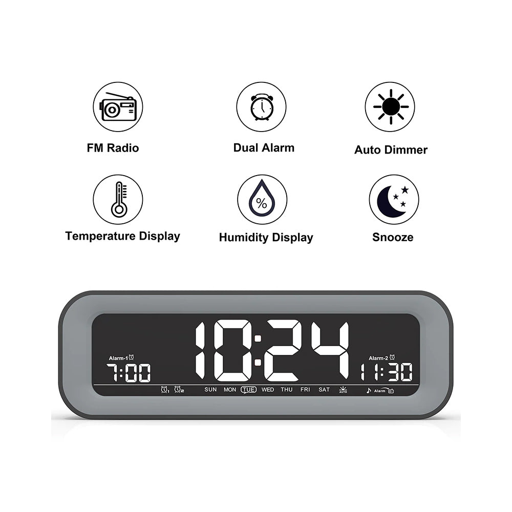 USB Interface Large Screen Digital Alarm Clock and Charger_7