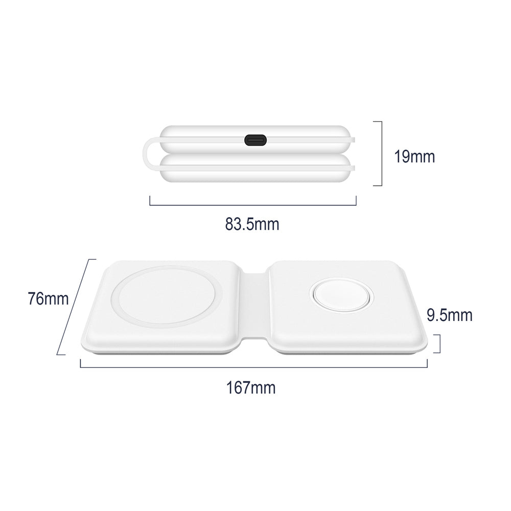 2-in-1 Foldable Wireless Magnetic Charging Station- Type C Interface_4