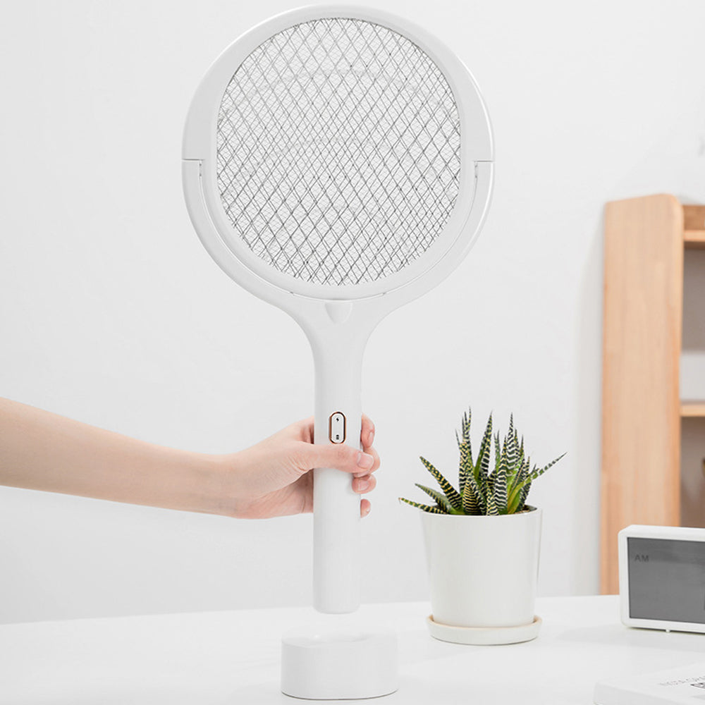 USB Rechargeable Rotating Electric Fly Swatter Racket_4