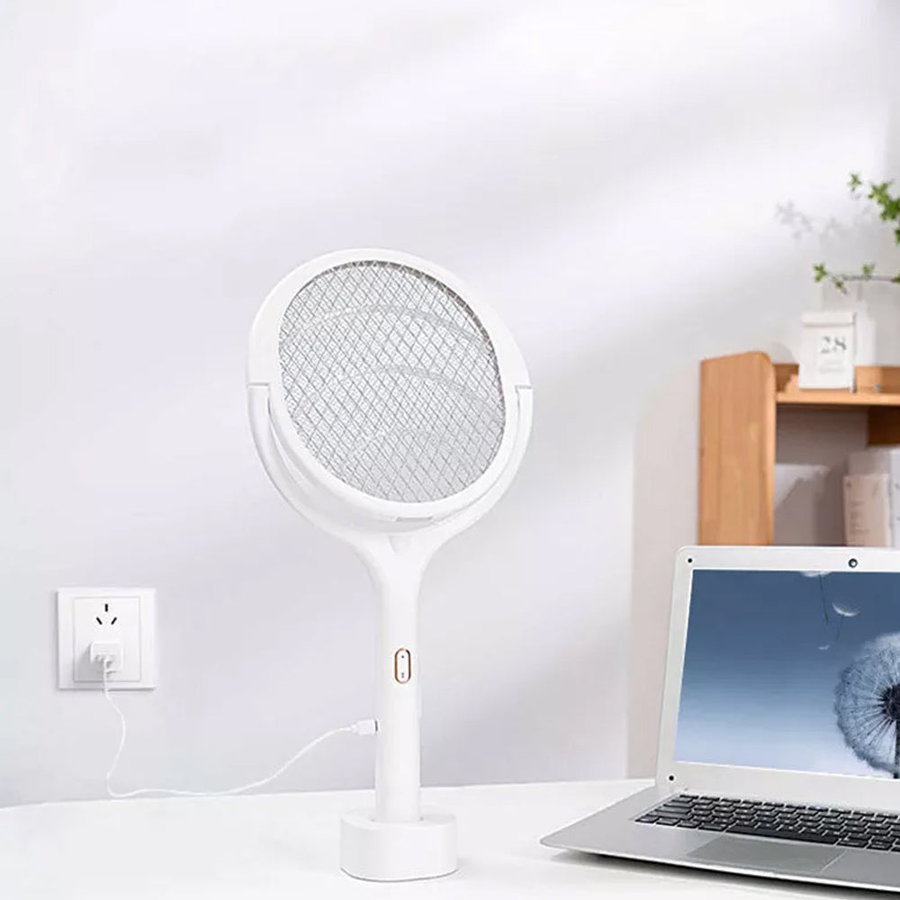 USB Rechargeable Rotating Electric Fly Swatter Racket_8