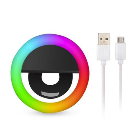 RGB LED Clip-on Mobile Phone Ring Light- USB Charging_13