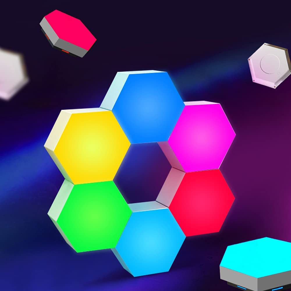 LED Hexagonal Board Voice-Activated Induction Night Light-USB Rechargable_2