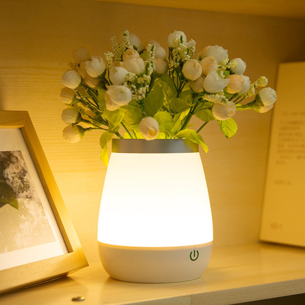 USB Rechargeable Bedside LED Lamp and Flower Vase_2