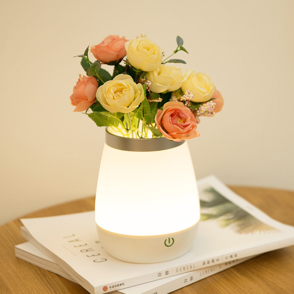 USB Rechargeable Bedside LED Lamp and Flower Vase_3