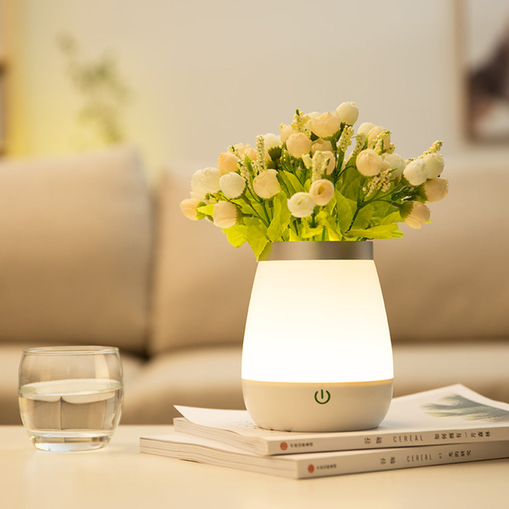USB Rechargeable Bedside LED Lamp and Flower Vase_4