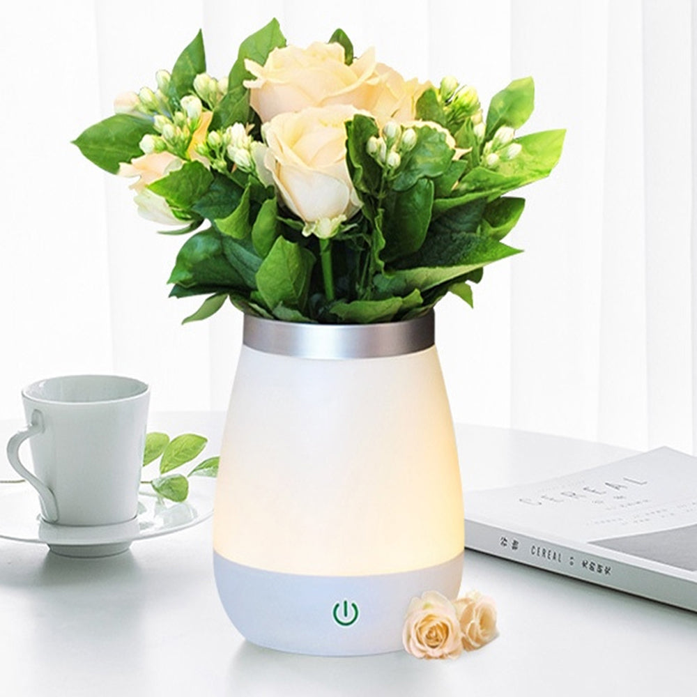 USB Rechargeable Bedside LED Lamp and Flower Vase_5