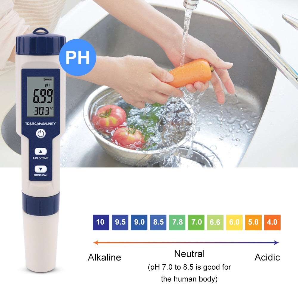 5 in 1 High Accuracy Digital Pen pH Tester for Water_7