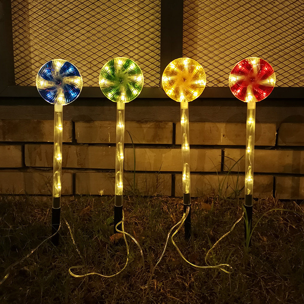 Solar Powered Candy Cane Lollipop Christmas Stake Lights_6