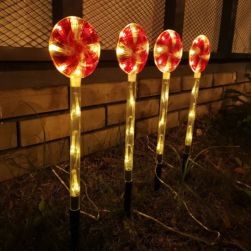 Solar Powered Candy Cane Lollipop Christmas Stake Lights_9