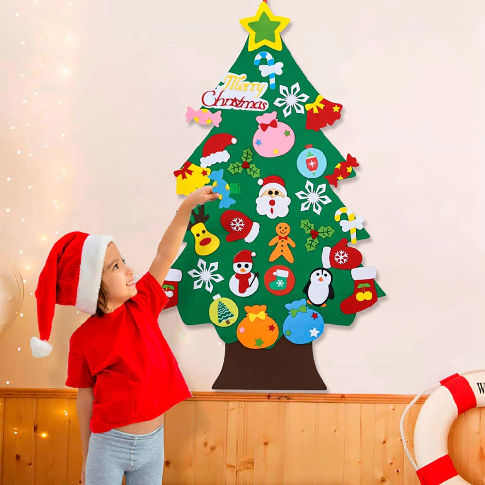 DIY Felt Christmas Tree Set for Kids, Wall Hanging Christmas Tree Decoration_9