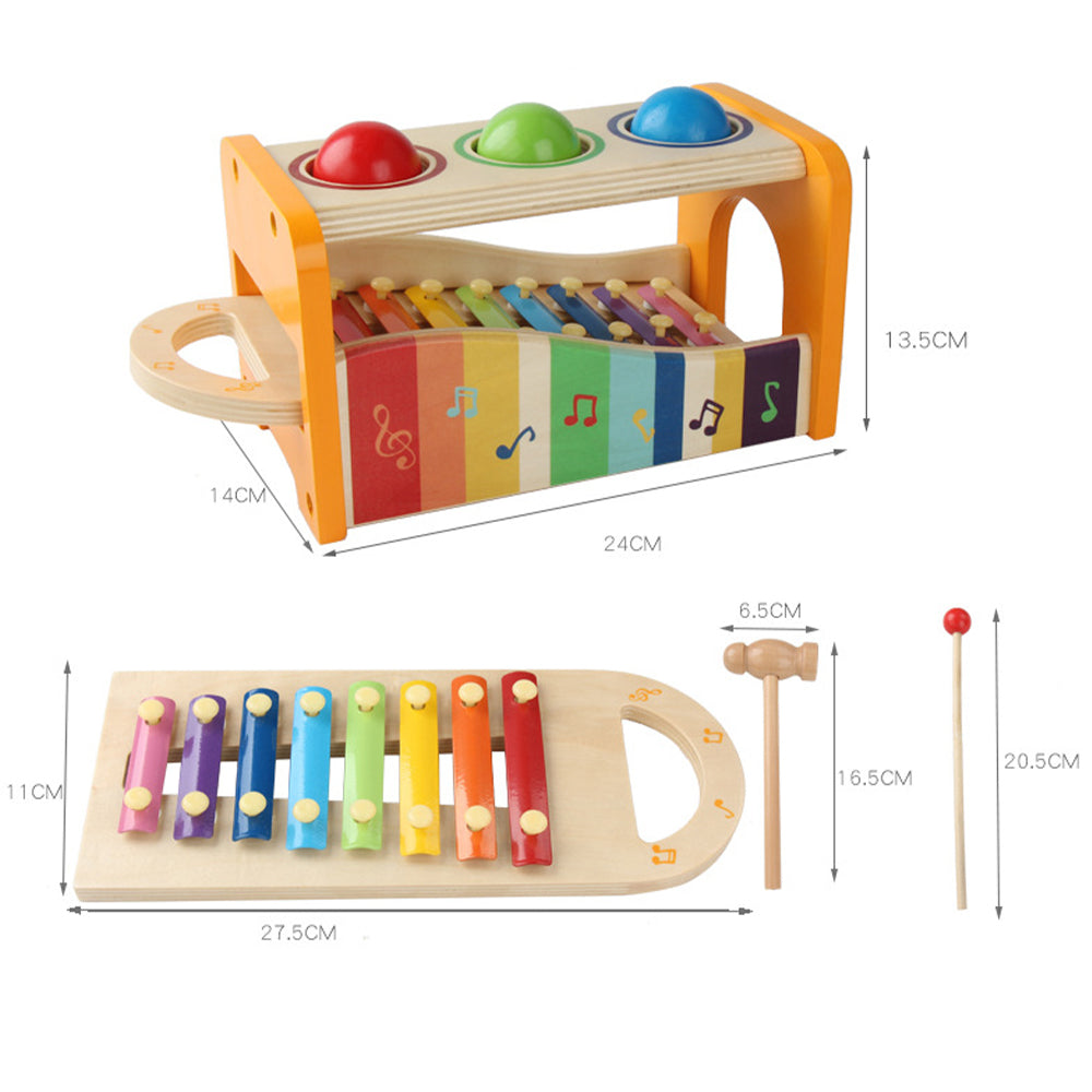 Pound & Tap Bench with Slide Out Xylophone Award Winning Durable Wooden Musical Toy for Kids_3