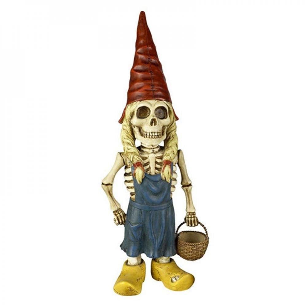 Halloween Skeleton Statue Zombie Gnome Garden Decoration_1