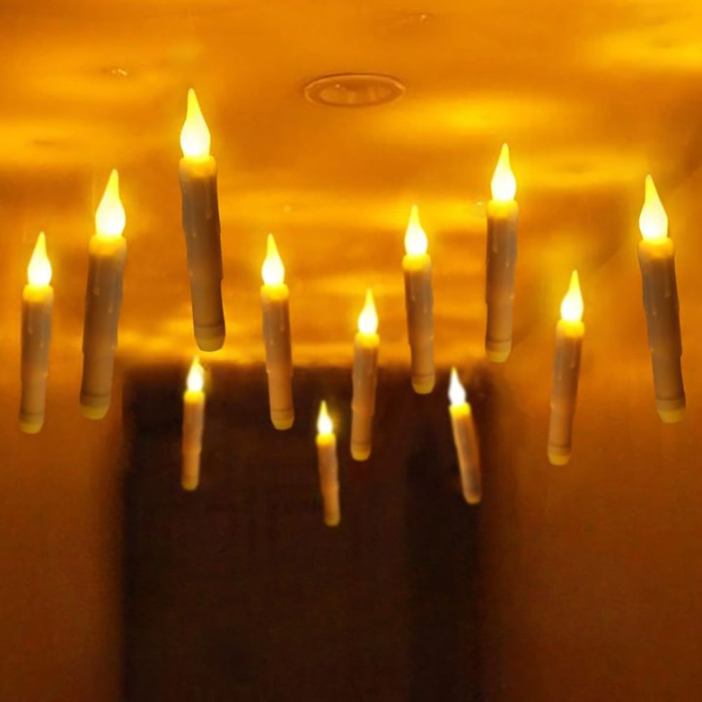 12 Pack Flameless LED Taper Candles Party Home Decoration Floating Candles-Battery Powered_12