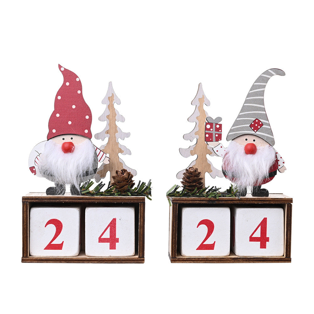 Holiday Wooden Pine Cone Christmas Countdown Calendar_0
