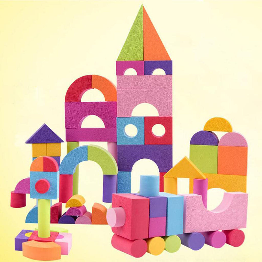 54 Pcs Soft Colorful Foam Building Blocks for Kids Playing Indoor Outdoor_12