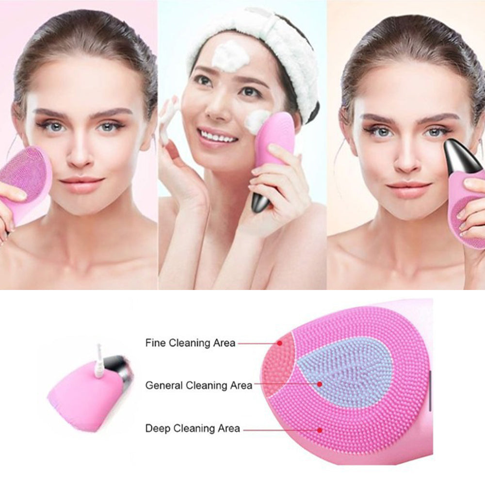 Electric Silicon Waterproof Facial Cleansing Brush and Massager - USB Rechargeable_8