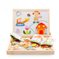 Wooden Educational Magnetic Double Sided Drawing Board For Kids Puzzle Toy_1