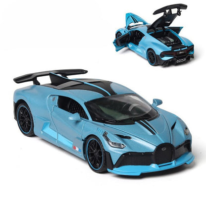 1.32 Bugatti Divo Zinc Alloy Pull Back Car Diecast Electronic Car with Light and Music - Battery Powered_3