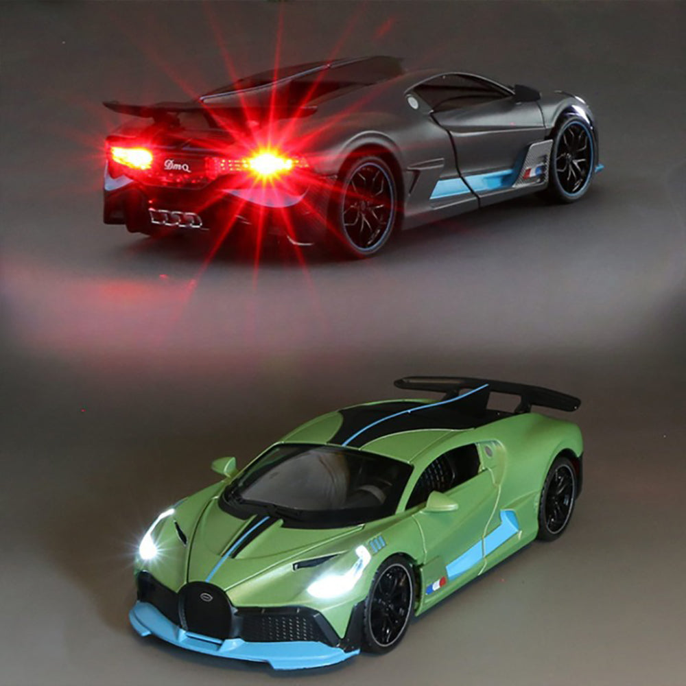 1.32 Bugatti Divo Zinc Alloy Pull Back Car Diecast Electronic Car with Light and Music - Battery Powered_13