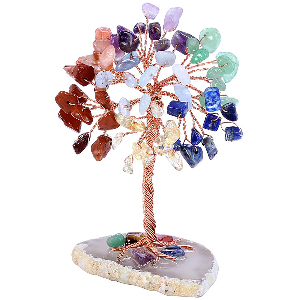 Healing Crystal Tree on Agate Slice Base Money Tree_0