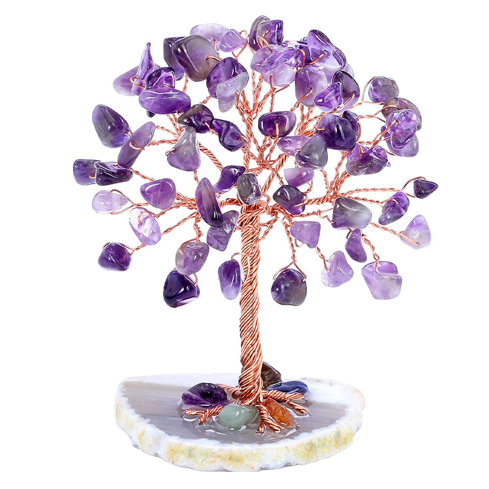Healing Crystal Tree on Agate Slice Base Money Tree_1