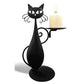 Vintage Black Cat Candle Holder for Pillars Candles Led Flameless Candles_1