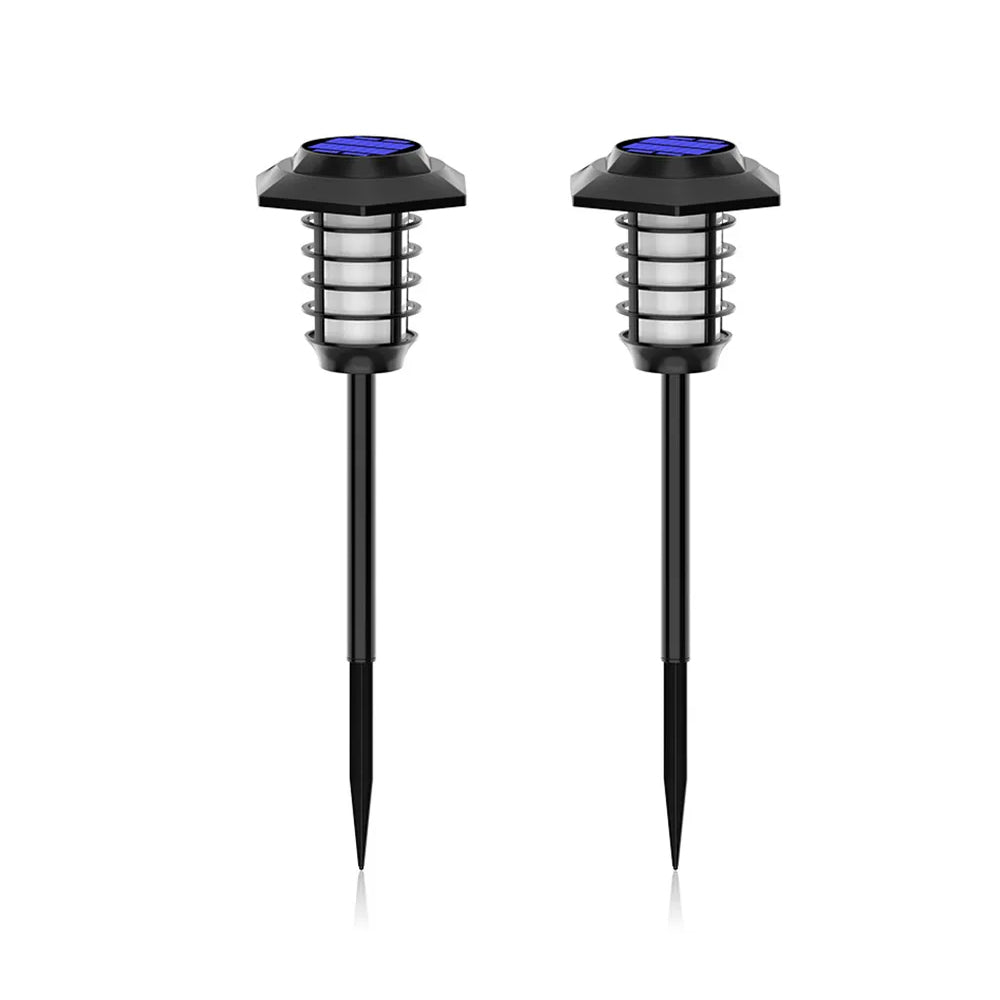 1/2 Pcs Solar Powered Outdoor Flickering Flame Pathway Torch Light_14
