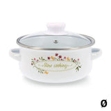 Casserole with glass lid Quid Memory Enamelled Steel