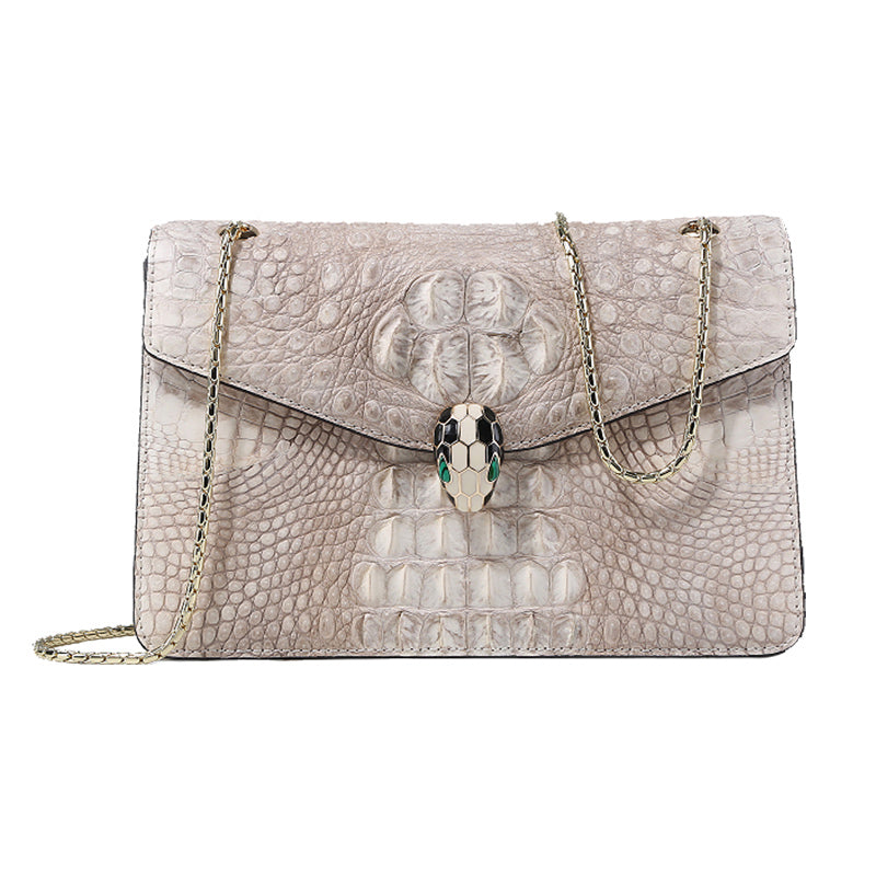 Cathyladi quality goods crocodile skin Female bag Light luxury genuine leather The single shoulder bag luxury goods Chain package ma'am Inclined shoulder bag