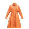 Load image into Gallery viewer, KMT   2021 Autumn and winter   BV   orange REAL SHEEPSKIN Medium length leather clothing   ma&#39;am Windbreaker loose coat