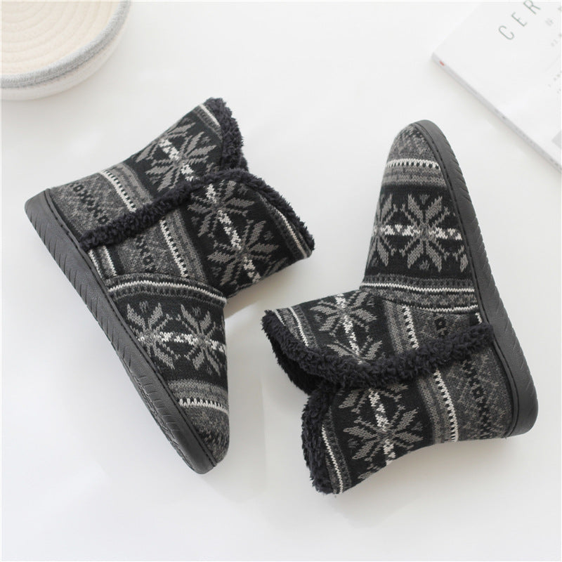 Amazon foreign trade Export winter Home Furnishing Cotton boots Bag heel Home Furnishing   Thick bottom Cotton slippers Male and female style lovers thickening