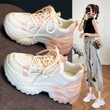 Daddy shoes female Versatile 2023 The new spring Autumn and winter white Thick bottom motion leisure time increase Xiaobai shoes Women's Shoes