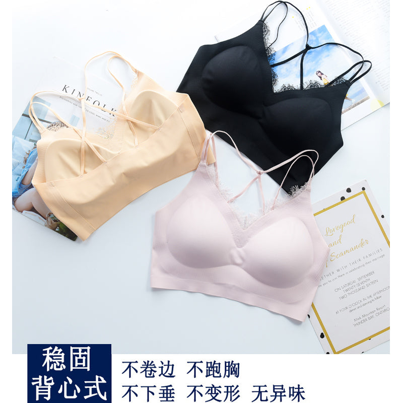 Thin money Underwear female suit Wireless  Gather together Shockproof Collecting accessory milk No trace run Beautiful back yoga motion Wen bra