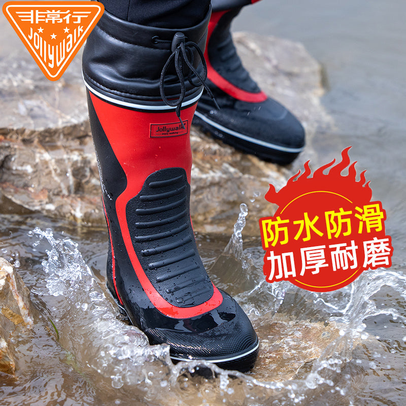 Rain shoes male Autumn and winter High tube Rubber water shoes waterproof non-slip Work shoes fashion Boots Fishing shoes long and tube-shaped Rubber shoes