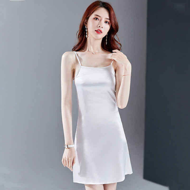 real silk camisole vest female Inner petticoat white have more cash than can be accounted for Ice silk Bottom up Built in mulberry silk Petticoat Satin braces skirt