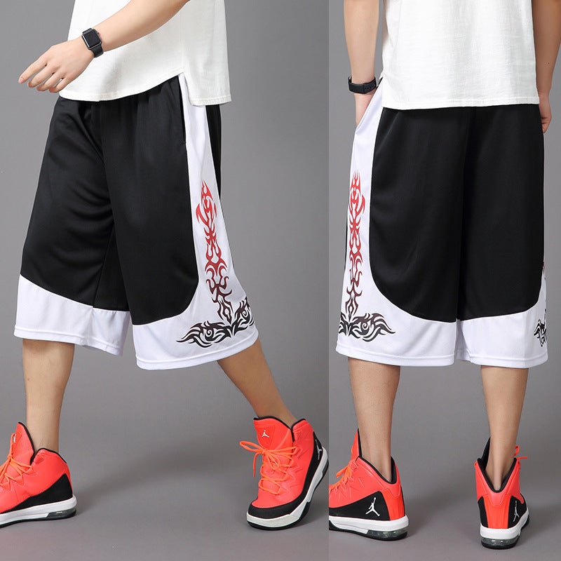 Summer 7 Eight points 8 Kuju 300 many Jin the fat Big size men's wear Trousers Cropped Trousers   youth student motion Basketball