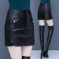Leather skirt skirt female 2022 Spring and Autumn new pattern middle age mom shorts High waist A word Small leather skirt Buttocks Trouser skirt