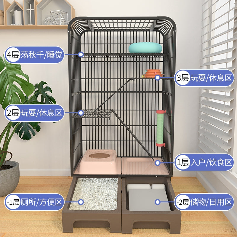 The cat cage Cat Villa household indoor Oversized free space Cat cage With toilet one large cattery  Cat house