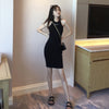 Load image into Gallery viewer, French Retro sexy halter  Sleeveless chic Self cultivation temperament Medium and long term letter Embroidery knitting Buttocks Dress