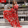 Load image into Gallery viewer, 2021 new pattern summer Women&#39;s wear red sandy beach Chiffon Big swing To the ankle Super long Dress Mopping Immortal longuette