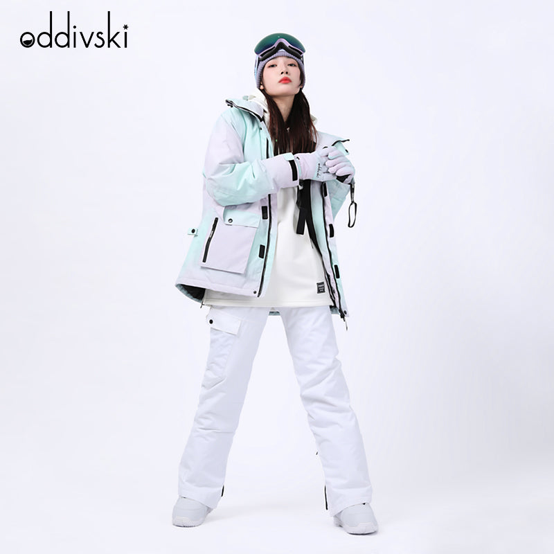 oddivski coach Internet celebrity Veneer Ski suit female major waterproof Minority Ski suit Windbreak keep warm Snow Suit male