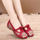 spring and autumn The old Beijing cloth shoes female ethnic style Embroidered shoes Hanfu Antique shoes Chinese style Women's shoes Flat bottom Dance shoes