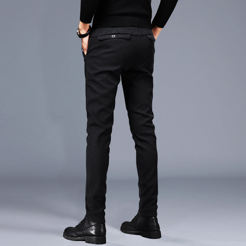 winter Casual pants male Plush Thick style trousers male 2022 trend Straight cylinder business affairs trousers Autumn and winter keep warm Self-cultivation