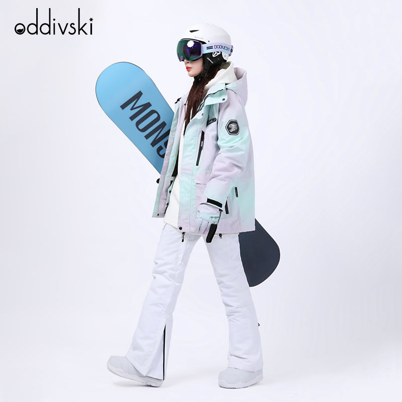 oddivski coach Internet celebrity Veneer Ski suit female major waterproof Minority Ski suit Windbreak keep warm Snow Suit male