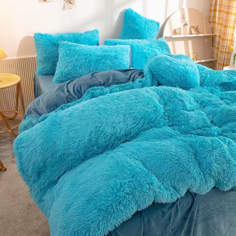 Winter   thick   and   soft   warm   velvet   cover   bedding   4-piece   set