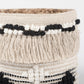 Textured Handwoven Cotton & Braided Jute Basket
